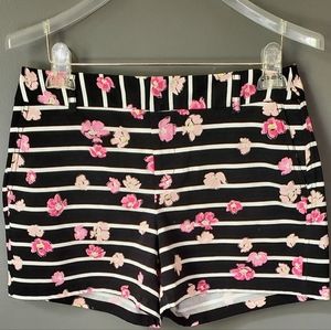 ELLE Short Black and White Stripe Pink Floral size 4